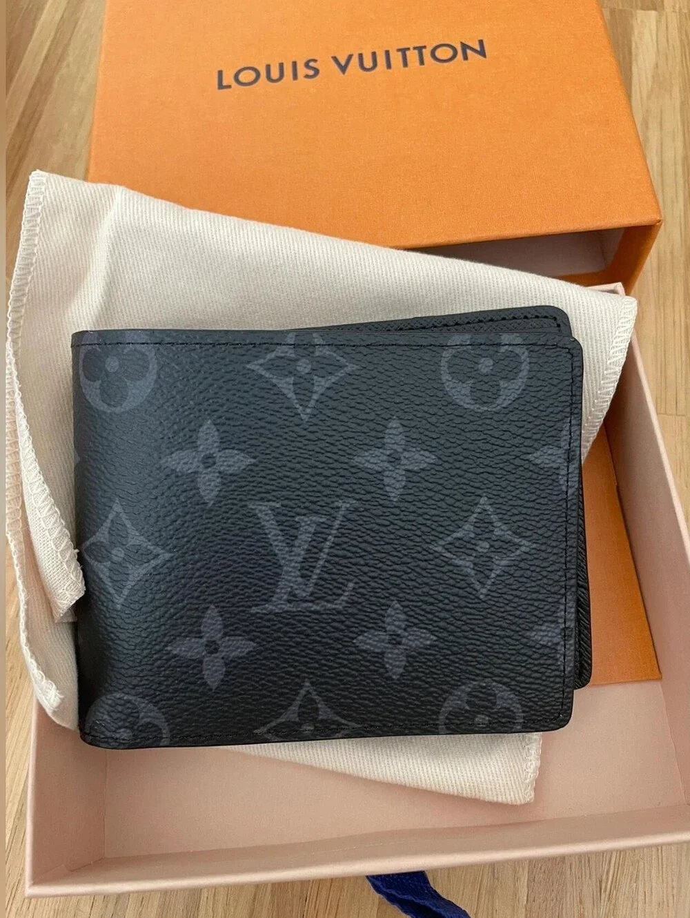 Louis Vuitton Monogram Eclipse Multiple Wallet - Black & Dark Gray